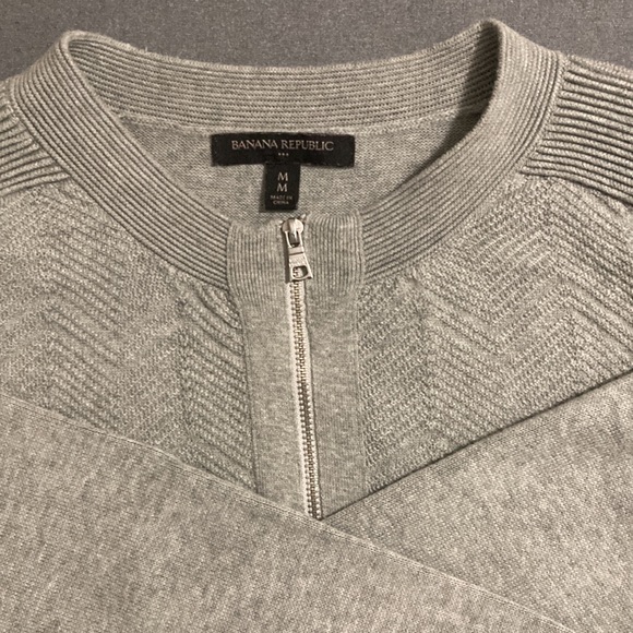 Banana Republic full zipper long sleeves gray long sleeves sweater 100% cotton - Picture 10 of 10